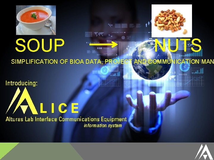 SOUP NUTS SIMPLIFICATION OF BIOA DATA, PROJECT AND COMMUNICATION MAN 