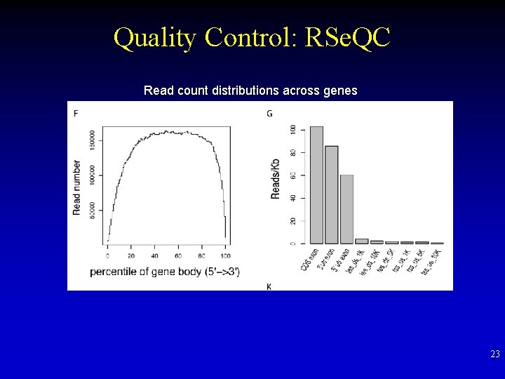 Quality Control: RSe. QC Read count distributions across genes 23 