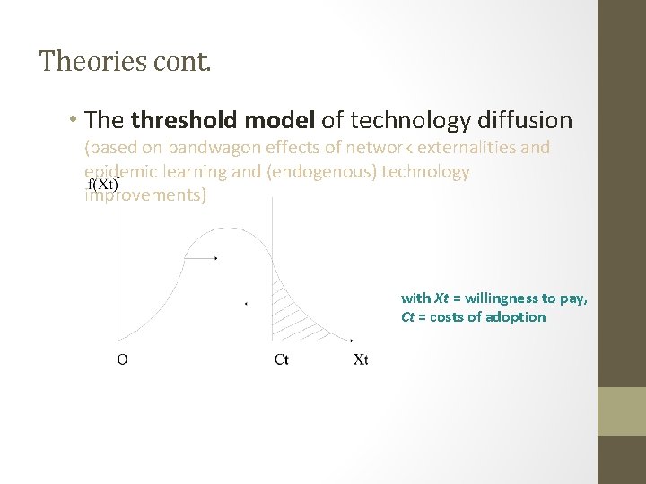 Theories cont. • The threshold model of technology diffusion (based on bandwagon effects of Theories cont. • The threshold model of technology diffusion (based on bandwagon effects of