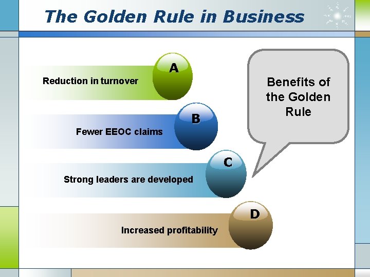 The Golden Rule in Business A Benefits of the Golden Rule Reduction in turnover