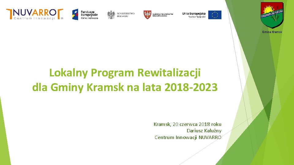 Gmina Kramsk Lokalny Program Rewitalizacji dla Gminy Kramsk na lata 2018 -2023 Kramsk, 20