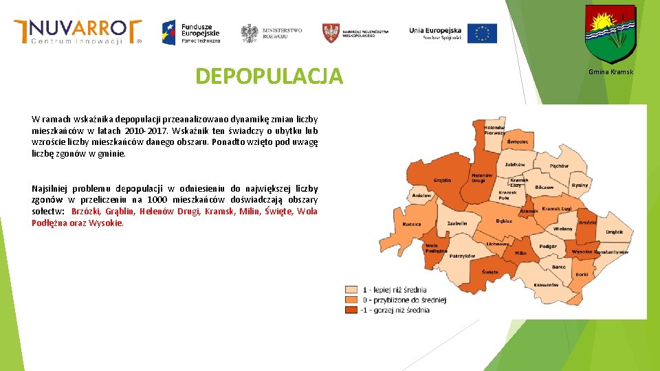 DEPOPULACJA W ramach wskaźnika depopulacji przeanalizowano dynamikę zmian liczby mieszkańców w latach 2010 -2017.