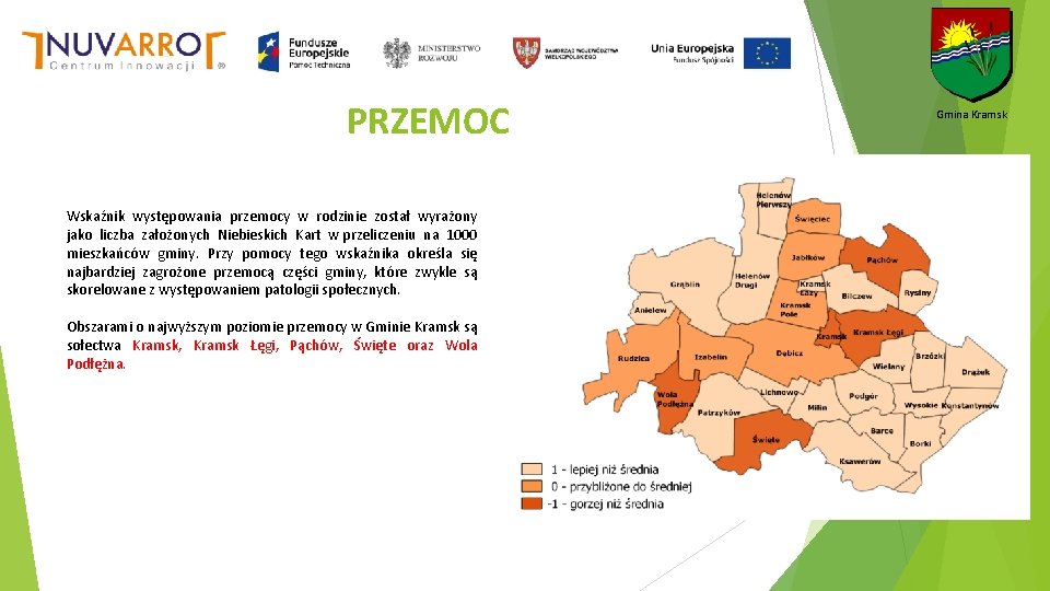 PRZEMOC Wskaźnik występowania przemocy w rodzinie został wyrażony jako liczba założonych Niebieskich Kart w