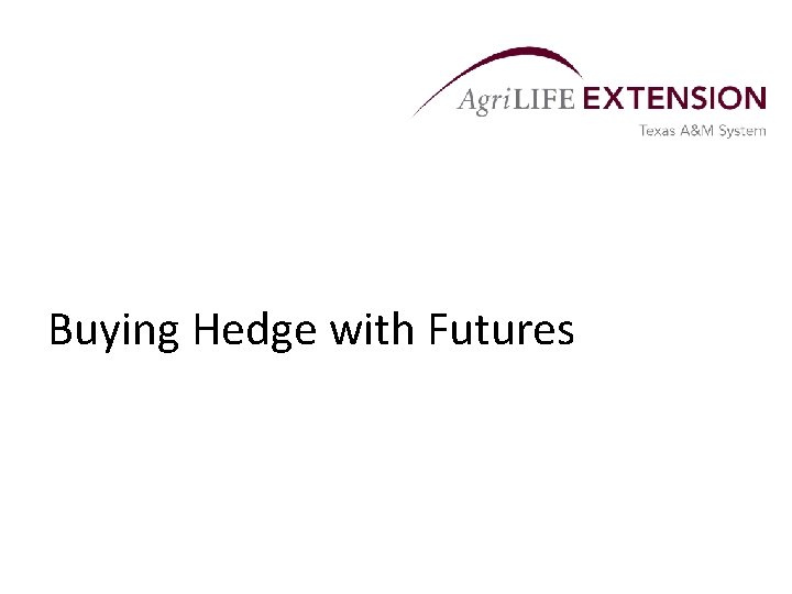 Buying Hedge with Futures 