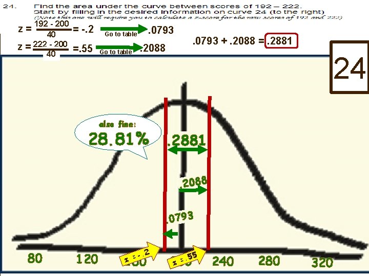 192 - 200 40 = 222 - 200 40 z= z = -. 2
