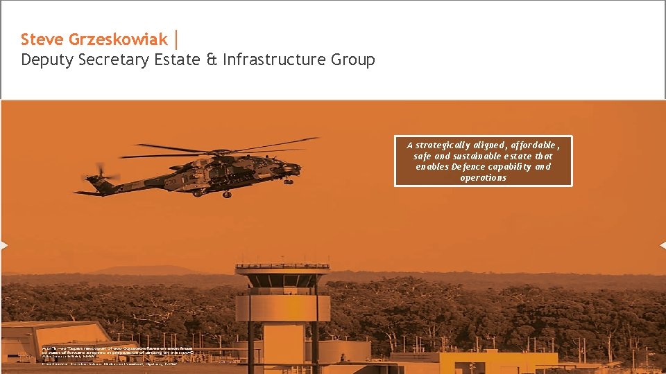 Steve Grzeskowiak │ Deputy Secretary Estate & Infrastructure Group A strategically aligned, affordable, safe
