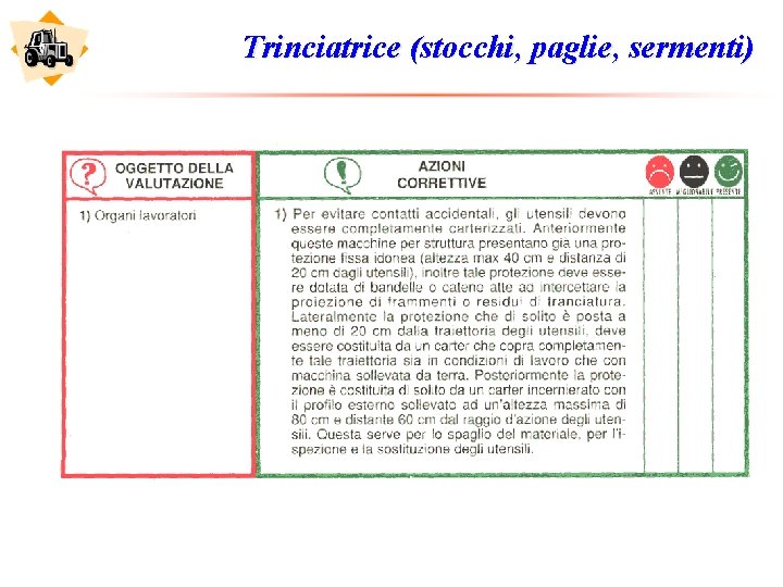 Trinciatrice (stocchi, paglie, sermenti) 