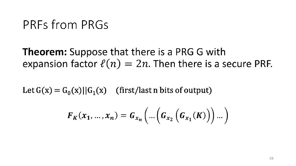 PRFs from PRGs • 63 