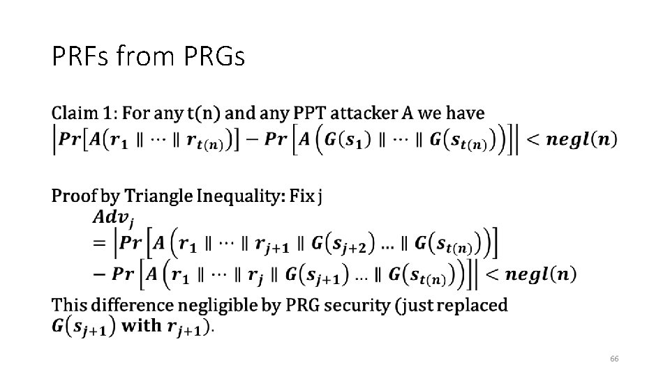 PRFs from PRGs • 66 
