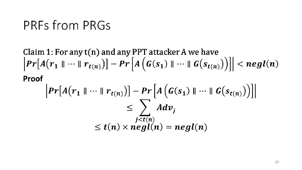 PRFs from PRGs • 67 