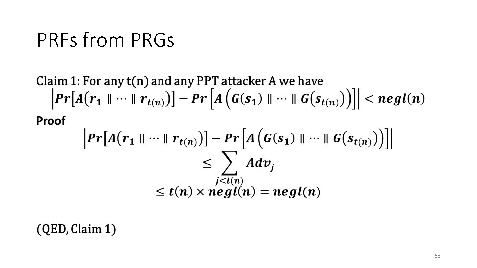 PRFs from PRGs • 68 