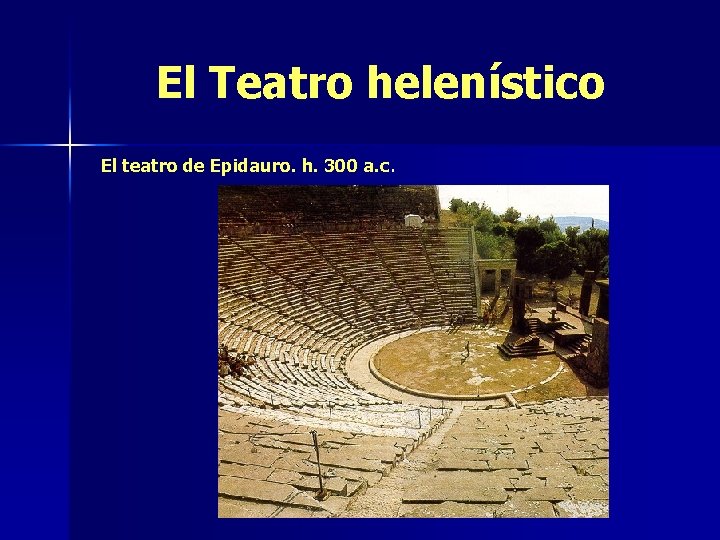 El Teatro helenístico El teatro de Epidauro. h. 300 a. c. 