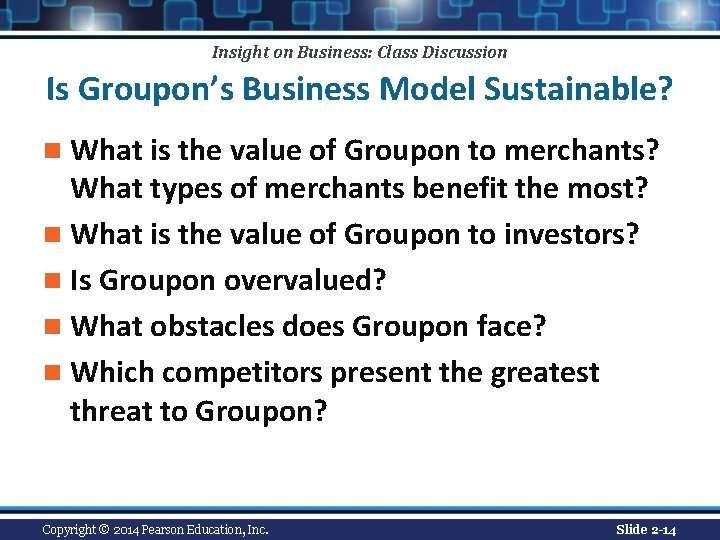 Insight on Business: Class Discussion Is Groupon’s Business Model Sustainable? n What is the Insight on Business: Class Discussion Is Groupon’s Business Model Sustainable? n What is the