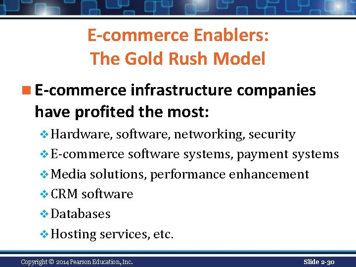 E-commerce Enablers: The Gold Rush Model n E-commerce infrastructure companies have profited the most: E-commerce Enablers: The Gold Rush Model n E-commerce infrastructure companies have profited the most: