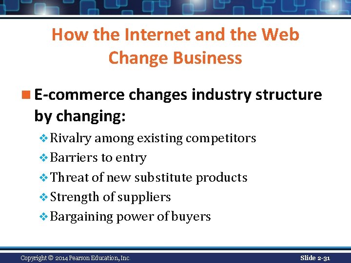 How the Internet and the Web Change Business n E-commerce changes industry structure by How the Internet and the Web Change Business n E-commerce changes industry structure by