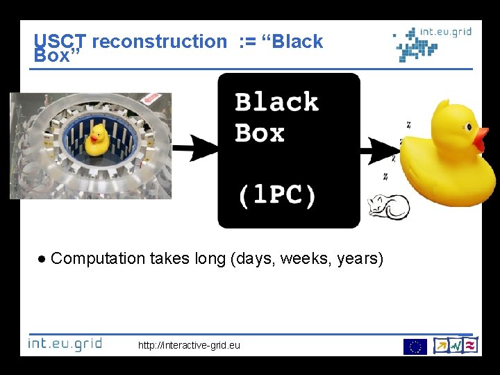 USCT reconstruction : = “Black Box” Computation takes long (days, weeks, years) http: //interactive-grid.
