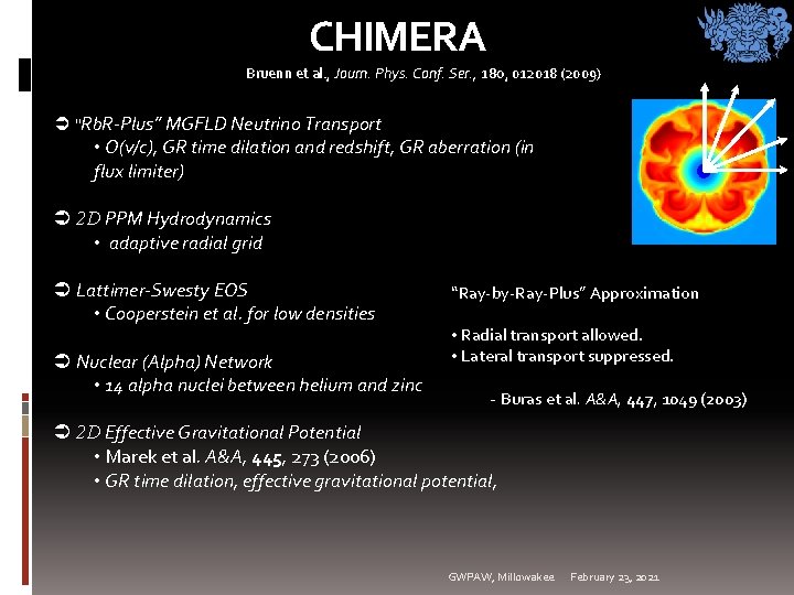 CHIMERA Bruenn et al. , Journ. Phys. Conf. Ser. , 180, 012018 (2009) “Rb. CHIMERA Bruenn et al. , Journ. Phys. Conf. Ser. , 180, 012018 (2009) “Rb.
