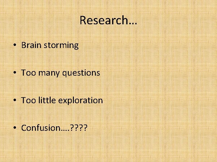 Confusing Research Good Research and Bad Research M A PHILOSOPHY