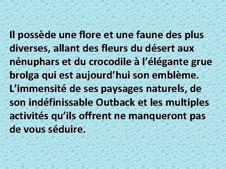 Il possède une flore et une faune des plus diverses, allant des fleurs du