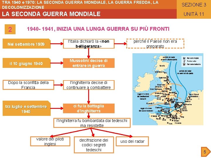 TRA 1940 e 1970: LA SECONDA GUERRA MONDIALE, LA GUERRA FREDDA, LA DECOLONIZZAZIONE LA