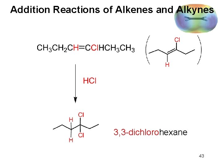 Addition Reactions of Alkenes and Alkynes 3, 3 -dichlorohexane 43 