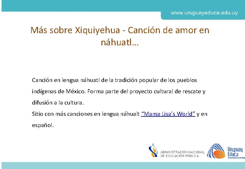 Más sobre Xiquiyehua - Canción de amor en náhuatl… Derechos de autor y Licencias