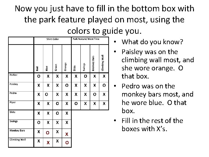 Now you just have to fill in the bottom box with the park feature