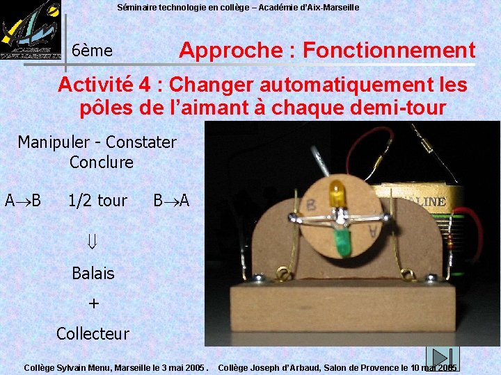 Séminaire technologie en collège – Académie d’Aix-Marseille Approche : Fonctionnement 6ème Activité 4 :