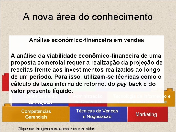 A nova área do utilconhecimento Análise econômico-financeira em vendas A análise da viabilidade econômico-financeira