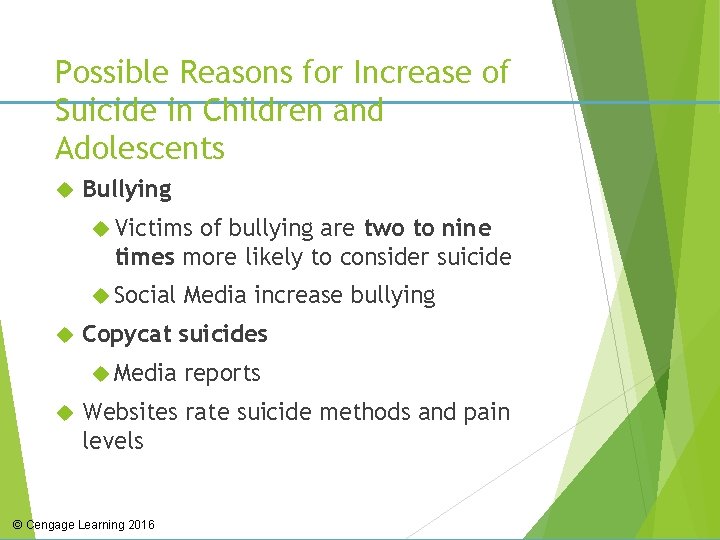 Possible Reasons for Increase of Suicide in Children and Adolescents Bullying Victims of bullying