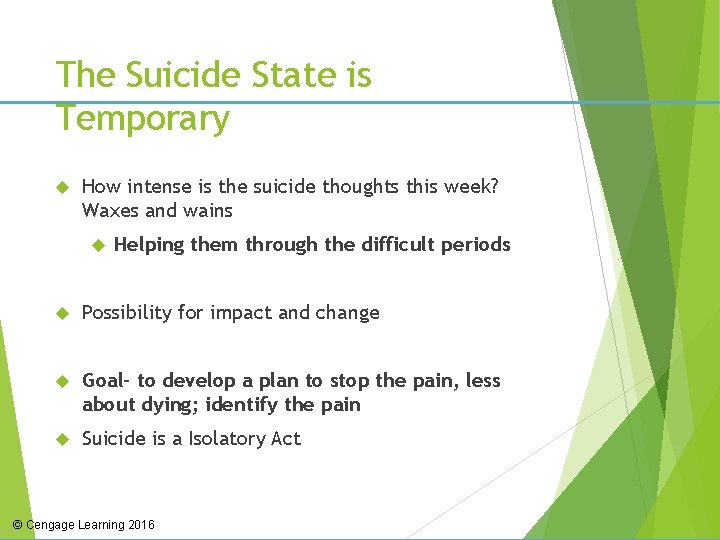 The Suicide State is Temporary How intense is the suicide thoughts this week? Waxes