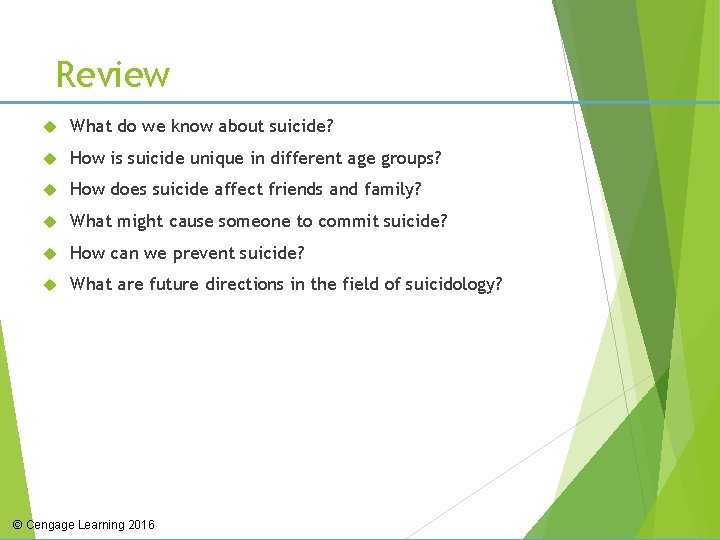 Review What do we know about suicide? How is suicide unique in different age