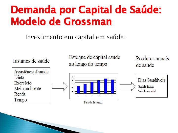 Demanda por Capital de Saúde: Modelo de Grossman Investimento em capital em saúde: 