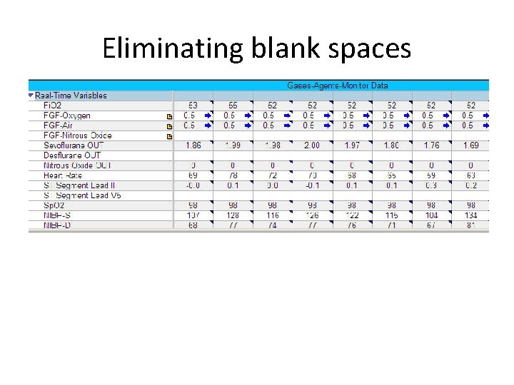 Eliminating blank spaces 