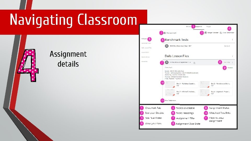 Navigating Classroom Assignment details 