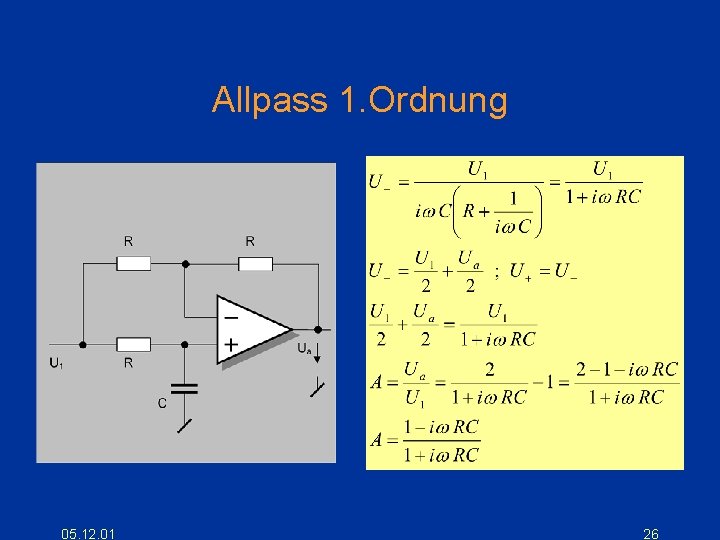 Allpass 1. Ordnung 05. 12. 01 26 