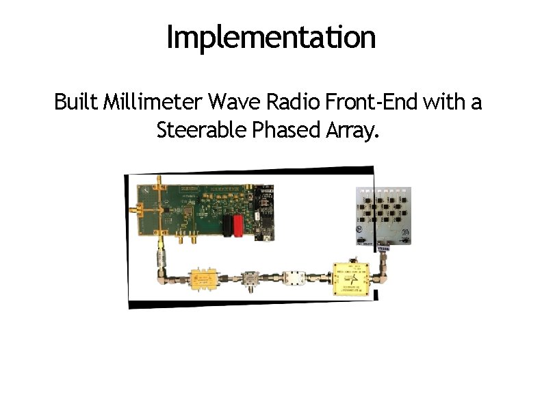 Implementation Built Millimeter Wave Radio Front-End with a Steerable Phased Array. 