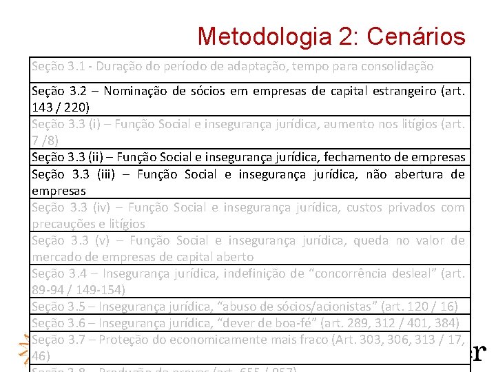 Metodologia 2: Cenários Seção 3. 1 - Duração do período de adaptação, tempo para