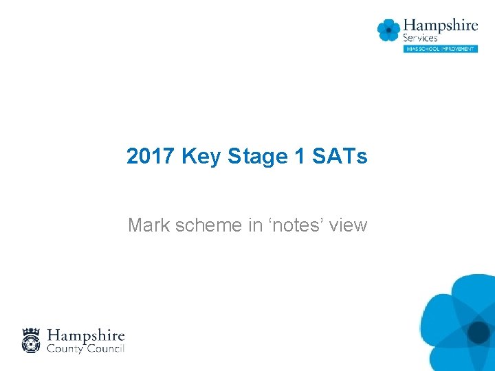 2017 Key Stage 1 SATs Mark scheme in ‘notes’ view 