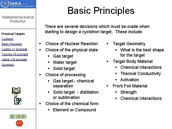 Basic Principles Radiopharmaceutical Production There are several decisions which must be made when starting