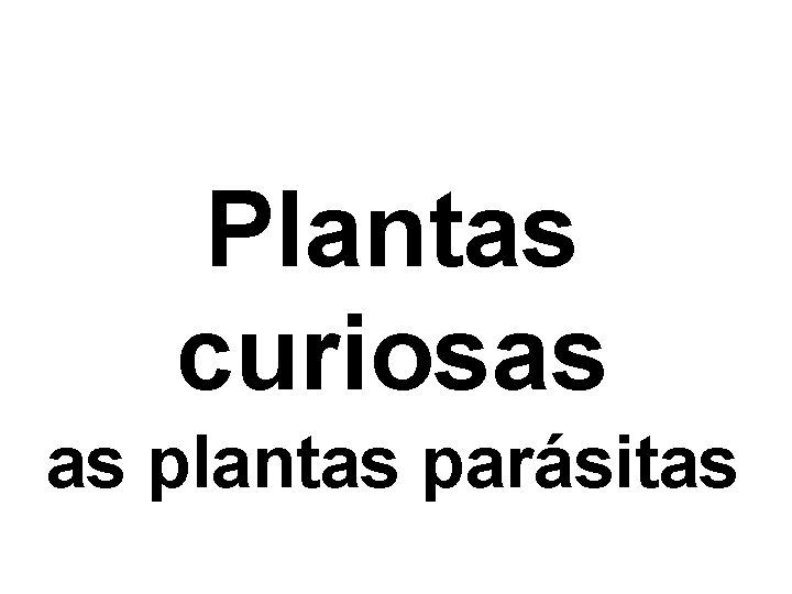 Plantas curiosas as plantas parásitas 
