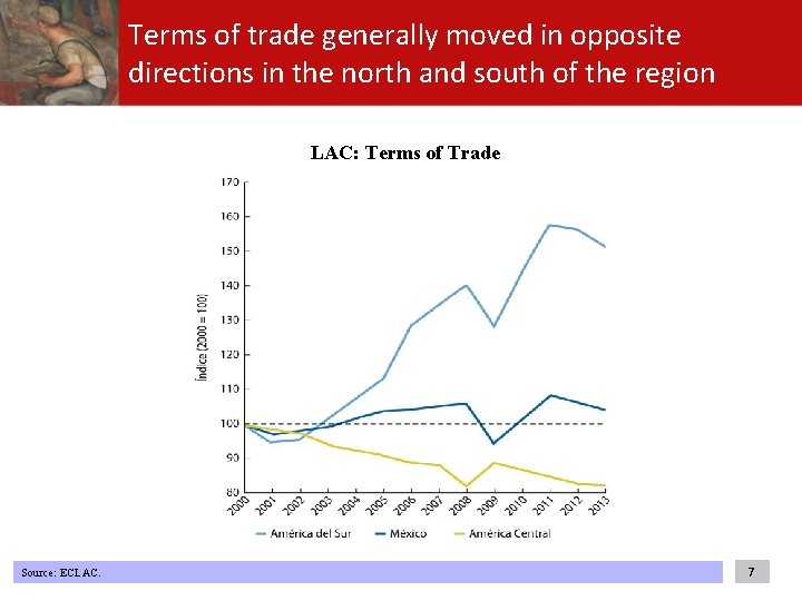 Terms of trade generally moved in opposite directions in the north and south of Terms of trade generally moved in opposite directions in the north and south of