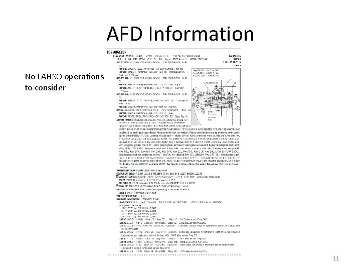 AFD Information No LAHSO operations to consider 11 AFD Information No LAHSO operations to consider 11
