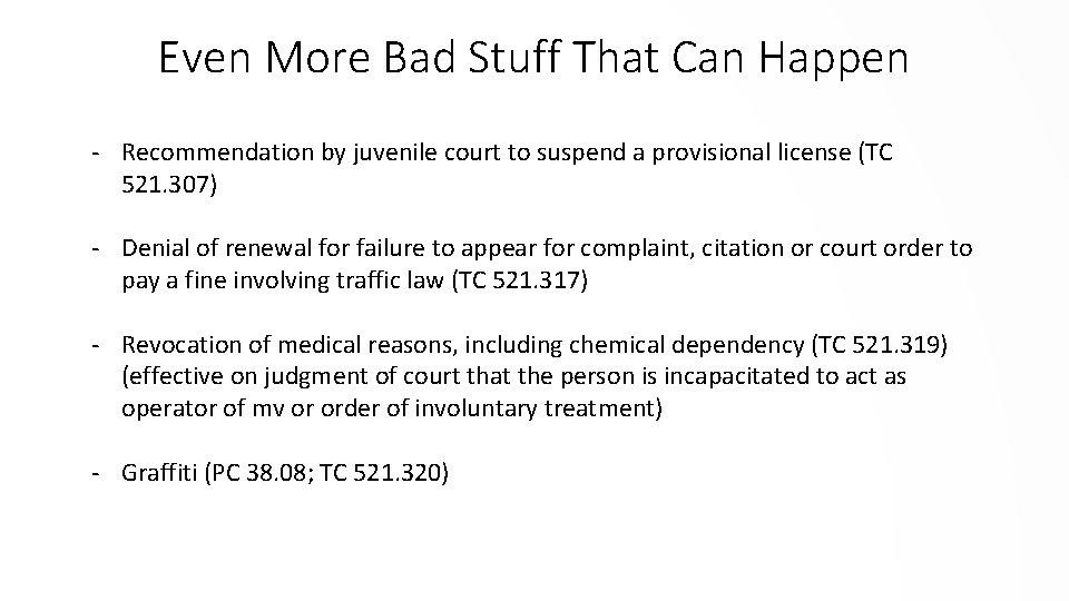Even More Bad Stuff That Can Happen - Recommendation by juvenile court to suspend