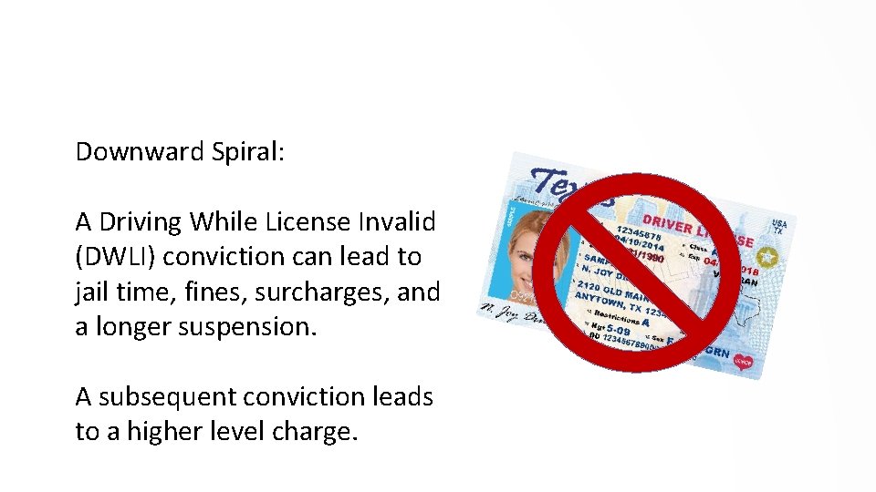 Downward Spiral: A Driving While License Invalid (DWLI) conviction can lead to jail time,