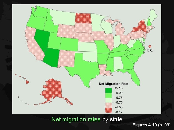 Net migration rates by state Figures 4. 10 (p. 99) Net migration rates by state Figures 4. 10 (p. 99)
