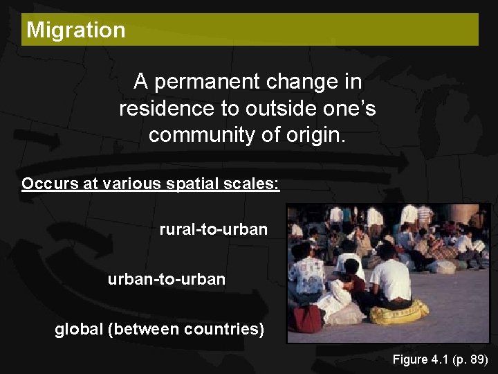 Migration A permanent change in residence to outside one’s community of origin. Occurs at Migration A permanent change in residence to outside one’s community of origin. Occurs at