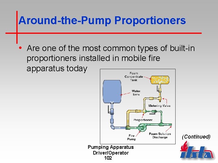 Around-the-Pump Proportioners • Are one of the most common types of built-in proportioners installed