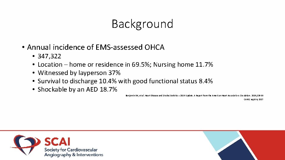 Background • Annual incidence of EMS-assessed OHCA • • • 347, 322 Location –