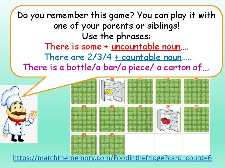 Do you remember this game? You can play it with one of your parents